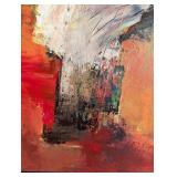 UL - Framed Abstract Oil Painting with Bold Colors by Pedros Martin