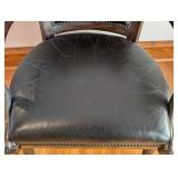 UL - Vintage Armchair with Lion Head Armrests and Unique Tiger Patch Back