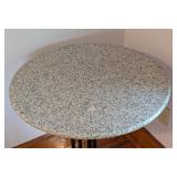 UL - Antique French Stone Top Cast Iron Bistro Table