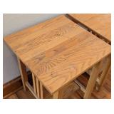 UL - Pair of Oak Side Tables with Shelf