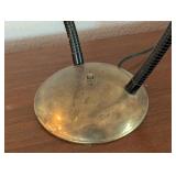 UL - Vintage Brass Double Gooseneck Desk Lamp with Adjustable Shades