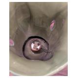 UL - Vintage Green Ceramic Table Lamp Base 11in Tall Needs Repair