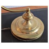 UL - Vintage Brass Desk Lamp with Green Glass Shade