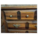 UL - Vintage Wooden Dresser with Brass Handles, 5 Drawers