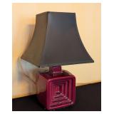ML - Small Vintage Art Deco Ceramic Table Lamp with Black Shade
