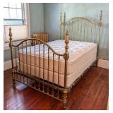 ML - Full Size Brass Bed Frame with Headboard and Footboard