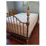 ML - Full Size Brass Bed Frame with Headboard and Footboard