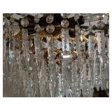 LL - Antique Gilt Brass and Crystal Chandelier with Cherub Figures