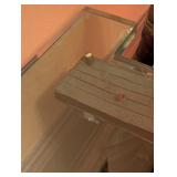 ML - Pair of Metal Egyptian Revival Pharaoh Sculptures / Egyptian Revival Metal Pharaoh Figurines Glass Top Coffee Table