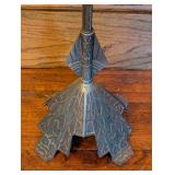 ML - Vintage Art Deco Floor Lamp with Ornate Feather Lampshade