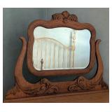 ML - Antique Oak Dresser with Mirror and Claw Feet