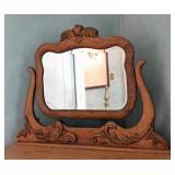 ML - Antique Oak Dresser with Mirror and Claw Feet