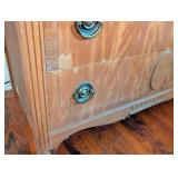 ML - Vintage 3-Drawer Wood Dresser with Brass Pulls