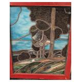 LL - Framed Stained Glass Landscape Panel