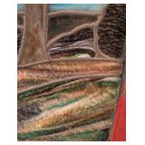 LL - Framed Stained Glass Landscape Panel