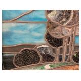 LL - Framed Stained Glass Landscape Panel