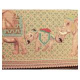 ML - Antique Settee with Elephant Needlepoint Backrest and Carved Accents