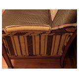 ML - Antique Settee with Elephant Needlepoint Backrest and Carved Accents