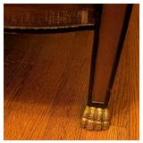 ML - Antique Settee with Elephant Needlepoint Backrest and Carved Accents