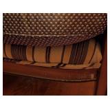 ML - Antique Settee with Elephant Needlepoint Backrest and Carved Accents