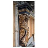 LL - Ornate Wall Corbel with Classical Bearded Male Figure and Gilt Details