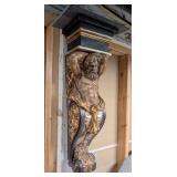 LL - Ornate Wall Corbel with Classical Bearded Male Figure and Gilt Details