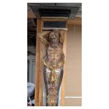 LL - Ornate Wall Corbel with Classical Bearded Male Figure and Gilt Details