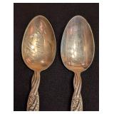 ML - Pair of Vintage Sterling Silver Floral Spoons
