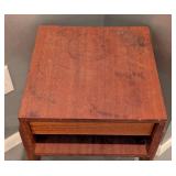 LL - Vintage Wooden Side Table with Drawer and Open Shelf