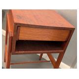 LL - Vintage Wooden Side Table with Drawer and Open Shelf