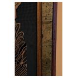 ML - Tall Framed Needlepoint Wall Art with Monkey and Tropical Motif