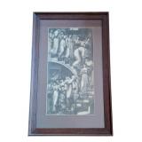ML - Edward Burne-Jones The Gold Stairs Engraving Print Framed