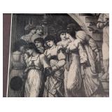 ML - Edward Burne-Jones The Gold Stairs Engraving Print Framed