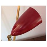 UL - Mid-Century Modern Triple Arm Brass and Red Table Lamp