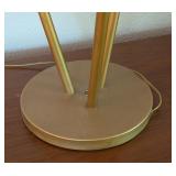 UL - Mid-Century Modern Triple Arm Brass and Red Table Lamp