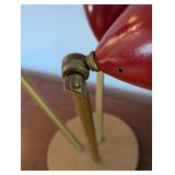 UL - Mid-Century Modern Triple Arm Brass and Red Table Lamp