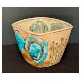 ML - Eliza Weber Handmade Ceramic Bowl with Blue Abstract Design