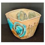 ML - Eliza Weber Handmade Ceramic Bowl with Blue Abstract Design