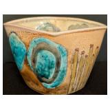 ML - Eliza Weber Handmade Ceramic Bowl with Blue Abstract Design