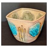ML - Eliza Weber Handmade Ceramic Bowl with Blue Abstract Design