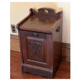 ML - Antique Wooden Fireplace Purdonium Scuttle Box Coal Storage Bin