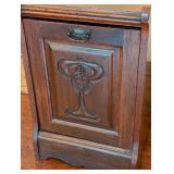 ML - Antique Wooden Fireplace Purdonium Scuttle Box Coal Storage Bin