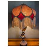 ML - Vintage Decorative Table Lamp with Fabric Fringe Shade and Brass Spigot