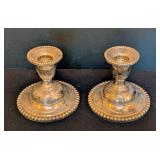 ML - Pair of Vintage Candlewick International Sterling Weighted Candleholders