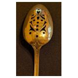 ML - Vintage Sterling Silver 8.5-Inch Pierced Serving Spoon