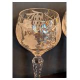 ML - Set of 6 Nachtmann Crystal Cut Grapes and Leaves Wine Glasses