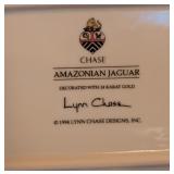 ML - Pair of Lynn Chase Jaguar Porcelain Serving Trays including Lynn Chase Jaguar Jungle Tray