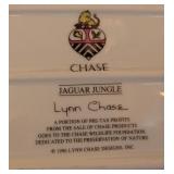 ML - Pair of Lynn Chase Jaguar Porcelain Serving Trays including Lynn Chase Jaguar Jungle Tray