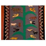 ML - Handwoven Wool Textile Wall Hanging with Animal and Bird Motifs