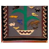 ML - Handwoven Wool Textile Wall Hanging with Animal and Bird Motifs